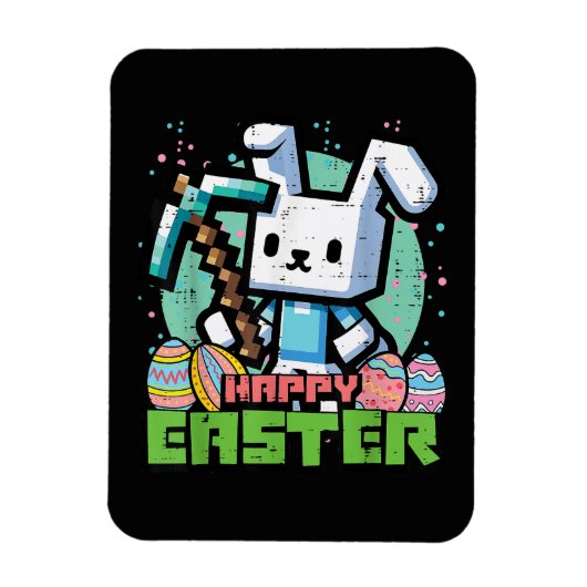 Happy Easter Bunny Pixel Game  マグネット (縦)