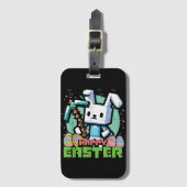 Happy Easter Bunny Pixel Game  ラゲッジタグ (正面縦)