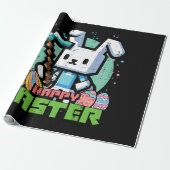 Happy Easter Bunny Pixel Game  ラッピングペーパー (アンロールド)