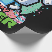 Happy Easter Bunny Pixel Game  ラッピングペーパー (角)