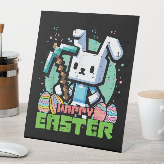 Happy Easter Bunny Pixel Game  台座サイン (インサイチュ)