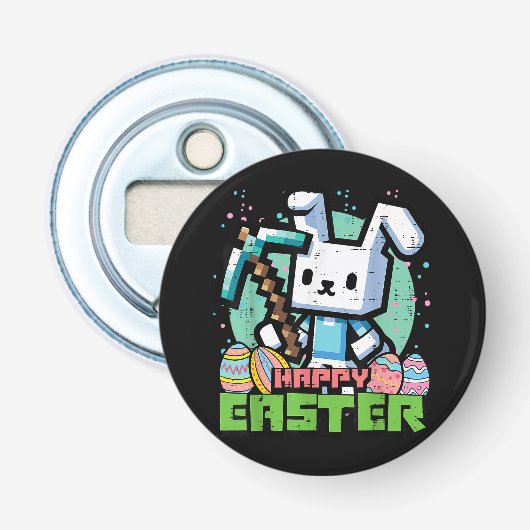 Happy Easter Bunny Pixel Game  栓抜き (正面)