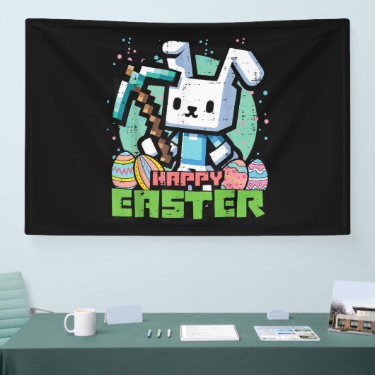 Happy Easter Bunny Pixel Game  横断幕 (トレードショー)