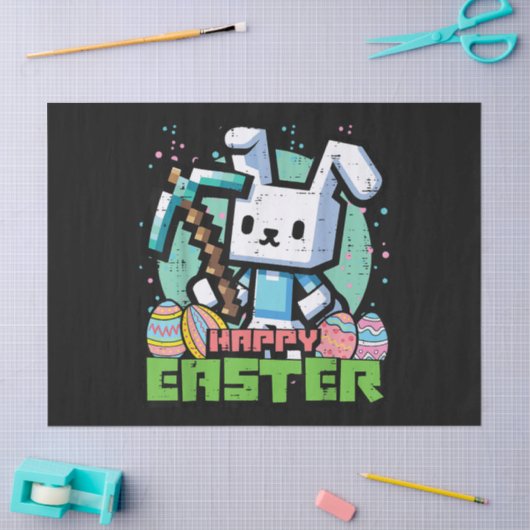 Happy Easter Bunny Pixel Game  薄葉紙 (クラフト)