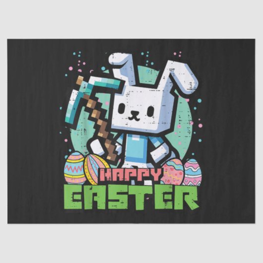 Happy Easter Bunny Pixel Game  薄葉紙 (正面)