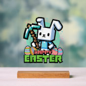 Happy Easter Bunny Pixel Game Gaming Gamer Boys Ki アクリルサイン (ニュートラル)