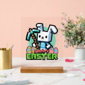 Happy Easter Bunny Pixel Game Gaming Gamer Boys Ki アクリルサイン (ウェディング)