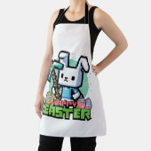 Happy Easter Bunny Pixel Game Gaming Gamer Boys Ki エプロン (インサイチュ)