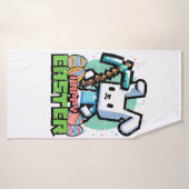 Happy Easter Bunny Pixel Game Gaming Gamer Boys Ki バスタオル (バスタオル)