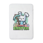 Happy Easter Bunny Pixel Game Gaming Gamer Boys Ki バスマット (正面縦)