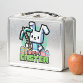 Happy Easter Bunny Pixel Game Gaming Gamer Boys Ki メタルランチボックス (インサイチュ)