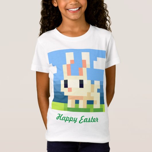 Happy Easter bunny pixelart, shirt, Pixel Art  Tシャツ (正面)