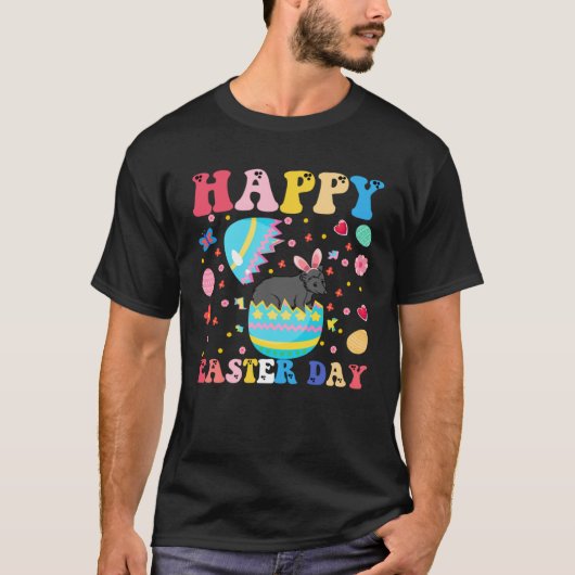 Happy Easter Bunny Possum  Easter Day Groovy Tシャツ (正面)