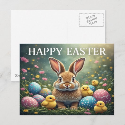 Happy Easter Bunny Postcard ポストカード (正面/裏面)