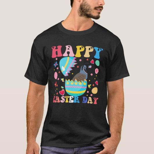 Happy Easter Bunny Quail  Easter Day Groovy Tシャツ (正面)
