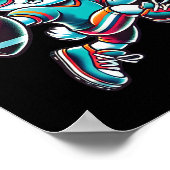 Happy Easter Bunny Quarterback Receiver Football B ポスター (角)