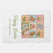 Happy Easter Bunny Quilt Pattern Family  キッチンタオル (横)