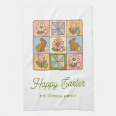 Happy Easter Bunny Quilt Pattern Family  キッチンタオル (縦)