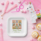 Happy Easter Bunny Quilt Pattern Family  ペーパープレート (パーティー)