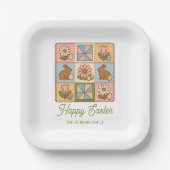Happy Easter Bunny Quilt Pattern Family  ペーパープレート (正面)