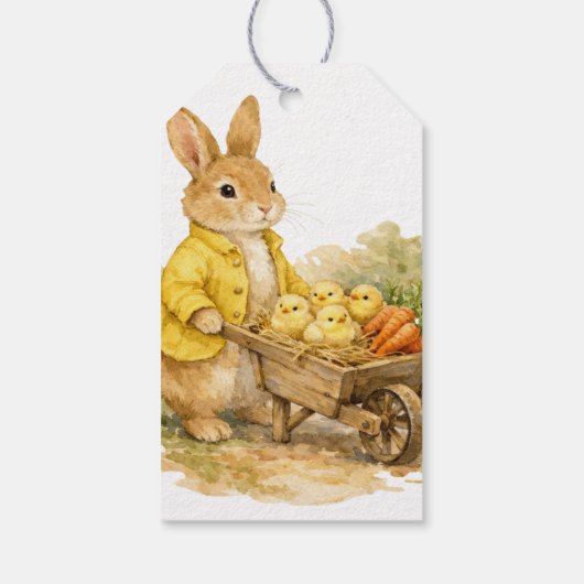 Happy Easter Bunny Rabbit Baby Shower ギフトタグ (裏面)
