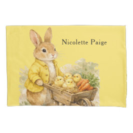 Happy Easter Bunny Rabbit Baby Shower Gift 枕カバー