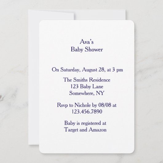 Happy Easter Bunny Rabbit Baby Shower Invitation 招待状 (裏面)