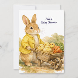 Happy Easter Bunny Rabbit Baby Shower Invitation 招待状