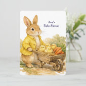 Happy Easter Bunny Rabbit Baby Shower Invitation 招待状 (スタンド正面)