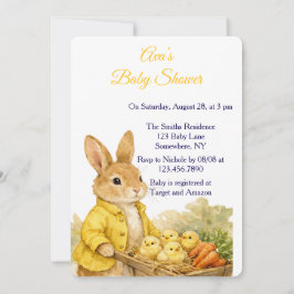 Happy Easter Bunny Rabbit Baby Shower Invitation 招待状