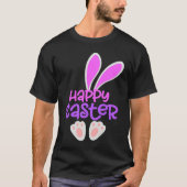 Happy Easter Bunny Rabbit Egg Hunt Cute Ears Girls Tシャツ (正面)
