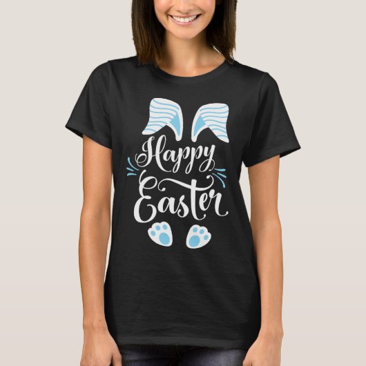 Happy Easter Bunny Rabbit Face Easter Day Men Boys Tシャツ (正面)