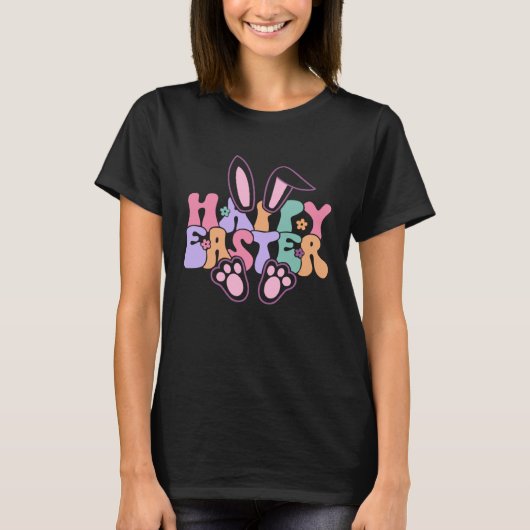 Happy Easter Bunny Rabbit Face Funny Easter Day Wo Tシャツ (正面)