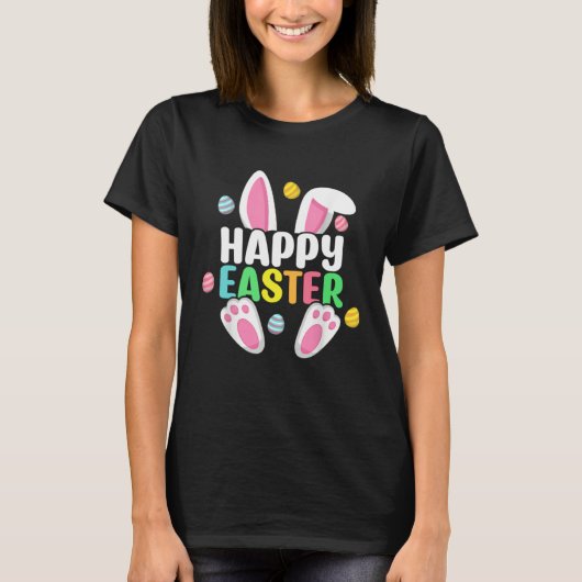 Happy Easter Bunny Rabbit Face Funny Easter Day Wo Tシャツ (正面)