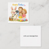 “Happy Easter Bunny Selfie Note Card – Cute Family ノートカード (正面/裏面)