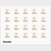 Happy Easter Bunny Sticker – Cute Spring Design wi ラウンドシール (シート)