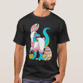 Happy Easter Bunny T Rex With Eggs Busket Tシャツ (正面)