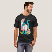 Happy Easter Bunny T Rex With Eggs Busket Tシャツ (正面フル)