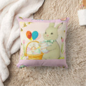Happy Easter Bunny Throw Pillow クッション (ブランケット)