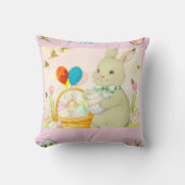 Happy Easter Bunny Throw Pillow クッション (正面)