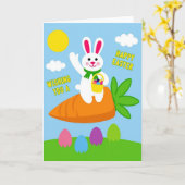 Happy Easter Bunny Wave Card カード (黄色い花)