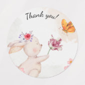 Happy Easter- bunny with butterfly  ラベル (デザイン2)