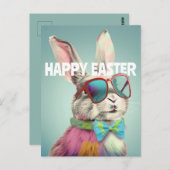 Happy Easter Bunny with Sunglasses Funny ポストカード (正面/裏面)