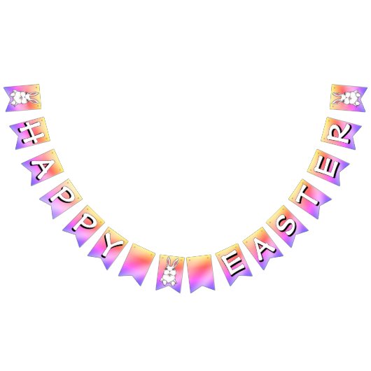 Happy Easter Bunting Banner Easter Bunny Decoratio バンティングフラッグ (全)