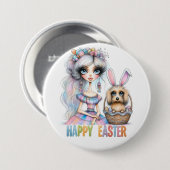 Happy Easter Button 缶バッジ (正面&裏面)