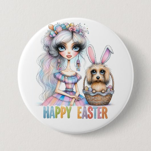 Happy Easter Button 缶バッジ (正面)