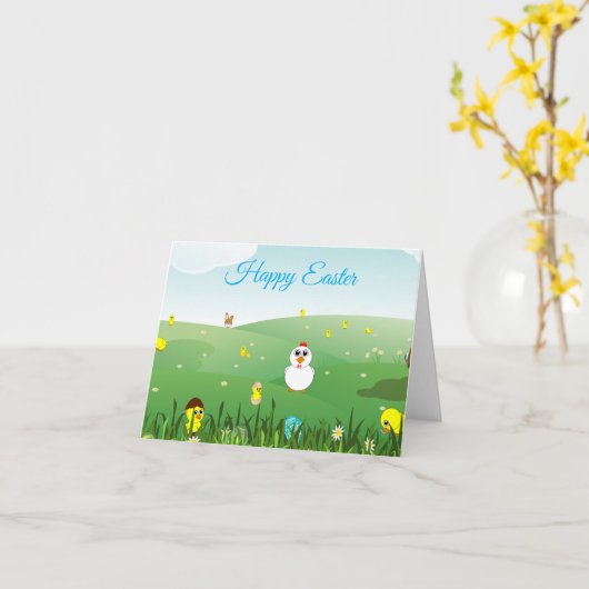 Happy Easter card カード (黄色い花)