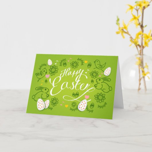 Happy Easter Card カード (黄色い花)