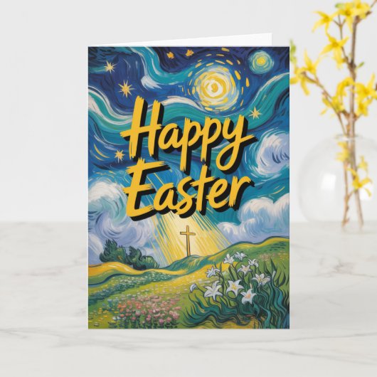 Happy Easter Card | Christian Religious Bulk カード (黄色い花)