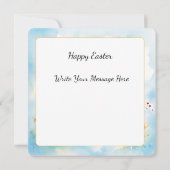 Happy Easter Card Cute Bunny Poodle Watercolor Dog カード (裏面)